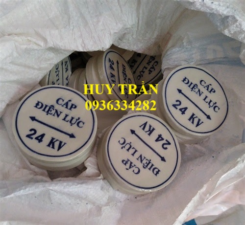 mốc sứ cảnh báo cáp điện lực 24kv