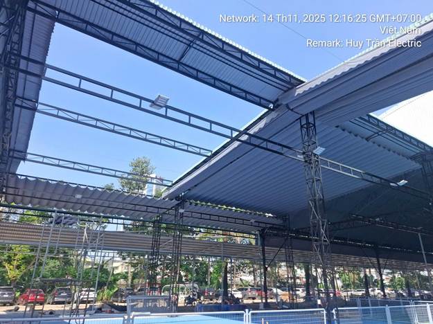 thi công mái che sân pickleball