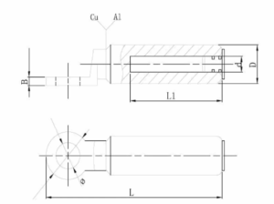 BẢN VẼ cosse ĐỒNG NHÔM DTL-2